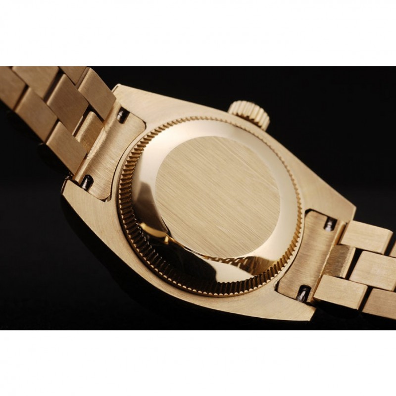Rolex DateJust Ribbed Pattern Gold Bezel Gold Dial-6