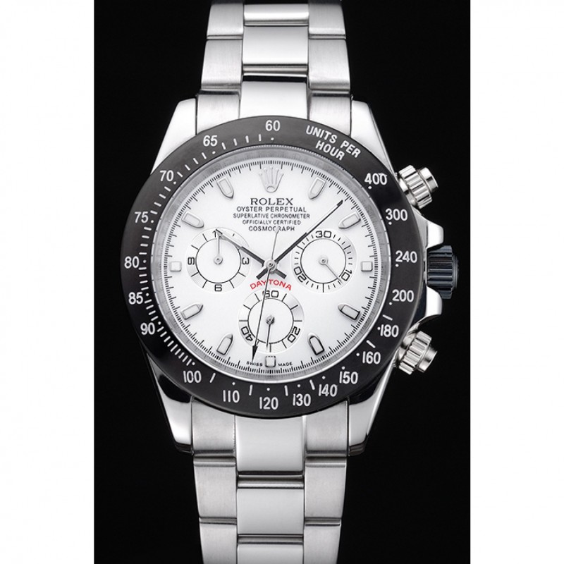 Rolex Daytona Stainless Steel Black Enameled White Dial-1