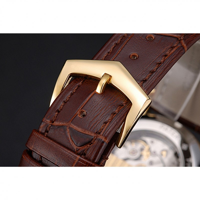 Patek Philippe Calatrava White Dial Gold Case Brown Leather Strap 622844-5