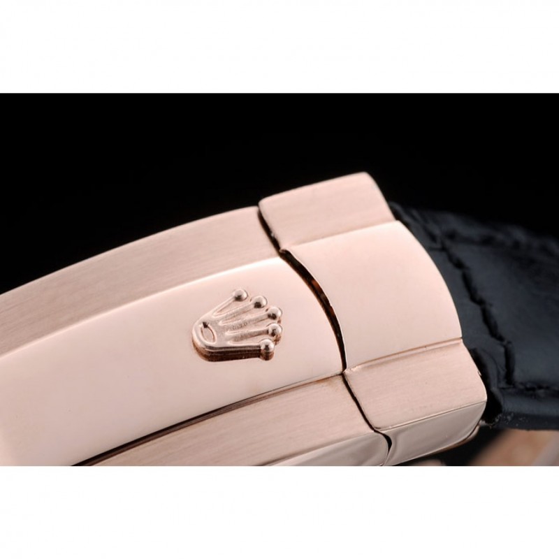 Rolex Daytona Black Ceramic Bezel Brown Dial Black Leather Strap 41975-4