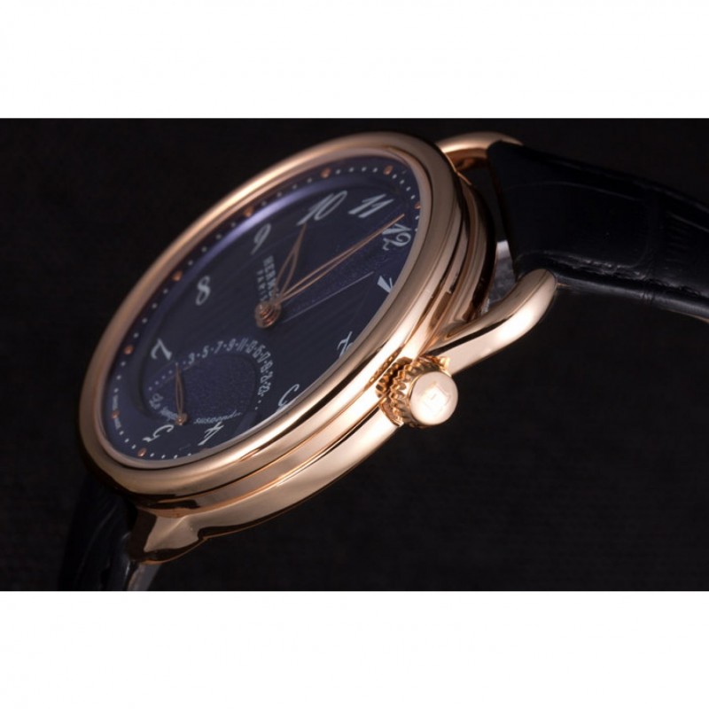 Cheap Replica Watches Hermes Classic Croco Leather Strap Navy Dial 801404-6