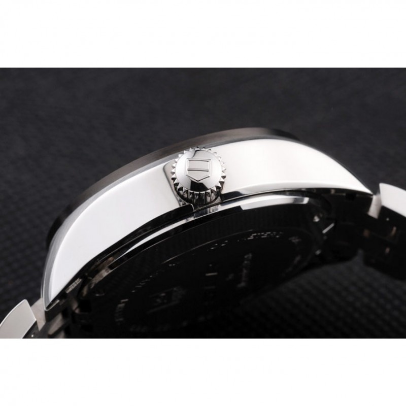 Tag Heuer Swiss SLR Tachymeter Bezel Stainless Steel Black Dial-8