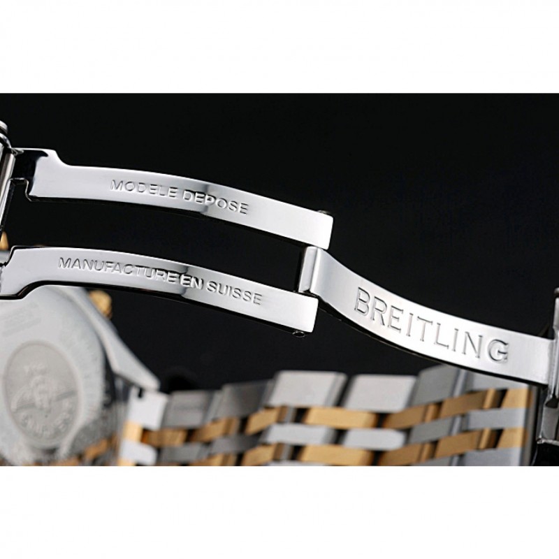 Breitling Chronomat Black Dial Stainless Steel And Gold Bracelet 622429-6