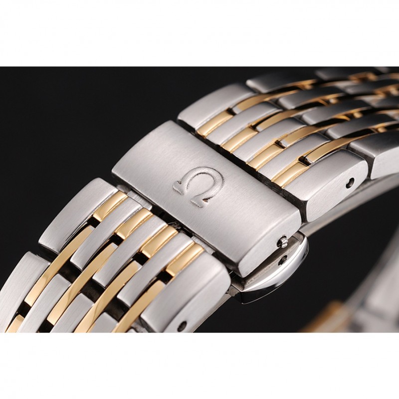 Omega De Ville White Dial Gold Case Two Tone Bracelet 1453785-5