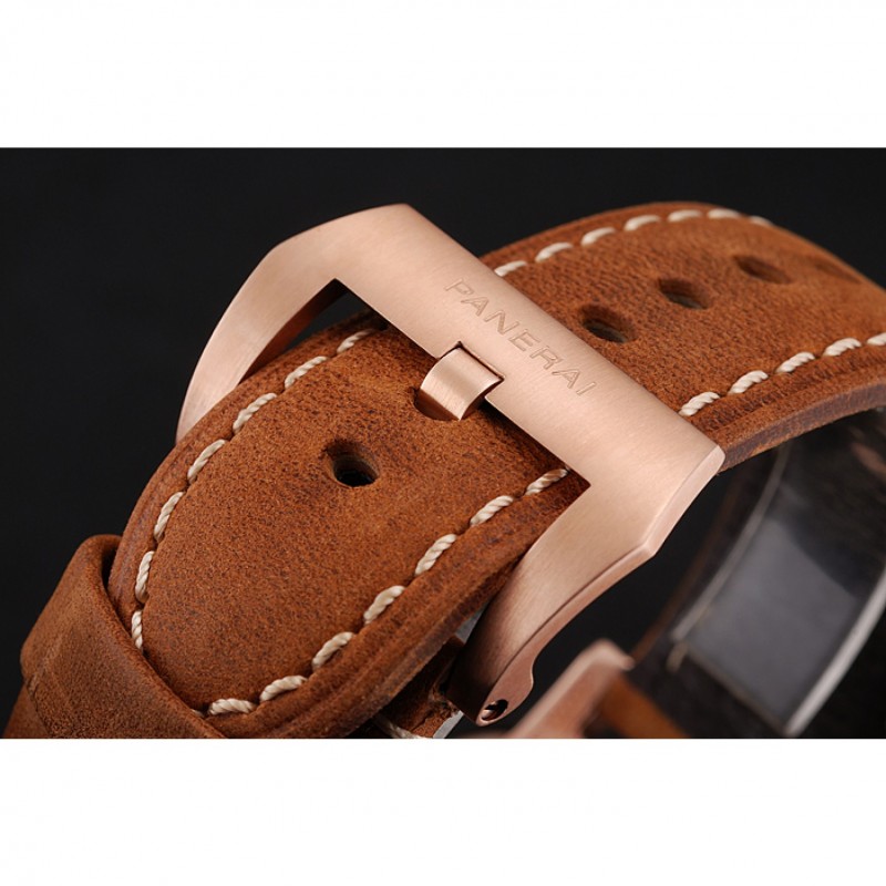 High Quality Replica Watches Swiss Panerai Radiomir 1940 Black Dial Rose Gold Case Brown Suede Leather Strap 1453844-5