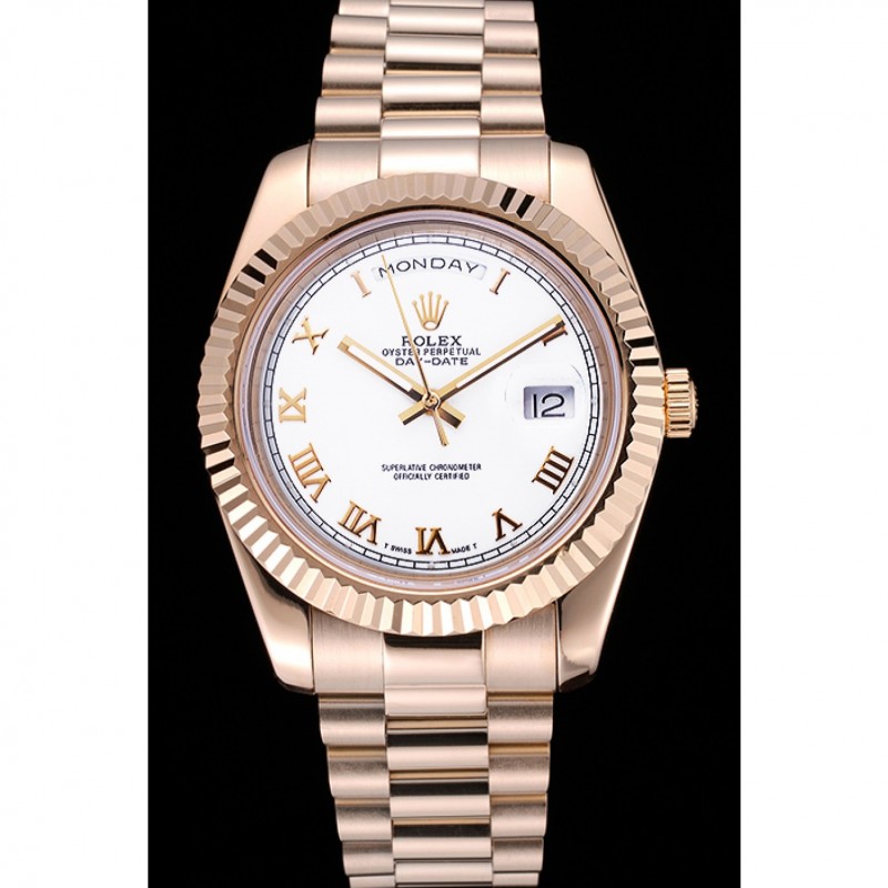 Rolex Day-Date White Dial Gold Bracelet 622546-1