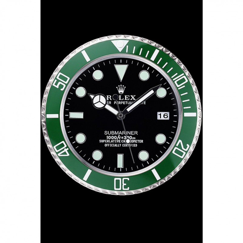 Rolex Submariner Wall Clock Silver-Green 621912-1