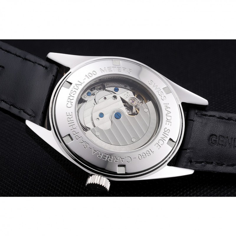Tag Heuer Carerra Calibre 6 Black Dial Rose Gold Black Leather Band 622163-7