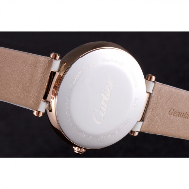 Luxury Replica Watches Cartier Ballon Bleu White Leather Strap 621449-8