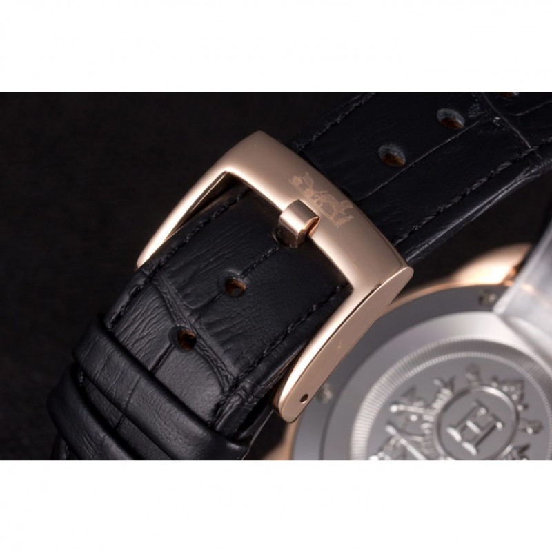 Best Replica Watches Hermes Classic Croco Leather Strap Black Dial 801405-8