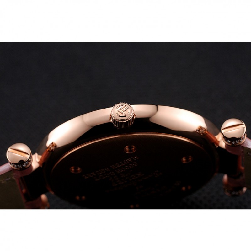 Franck Muller Double Mistery Ronde White Dial Rose Gold Case Light Pink Leather Strap-8