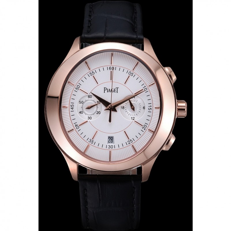 Piaget Gouverneur Chronograph Rose Gold White Dial 621980-1
