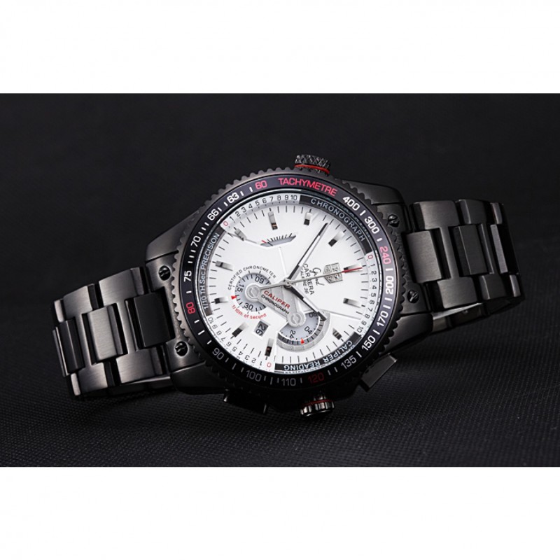 Tag Heuer Carrera Black Stainless Steel Case White Dial 98242-3