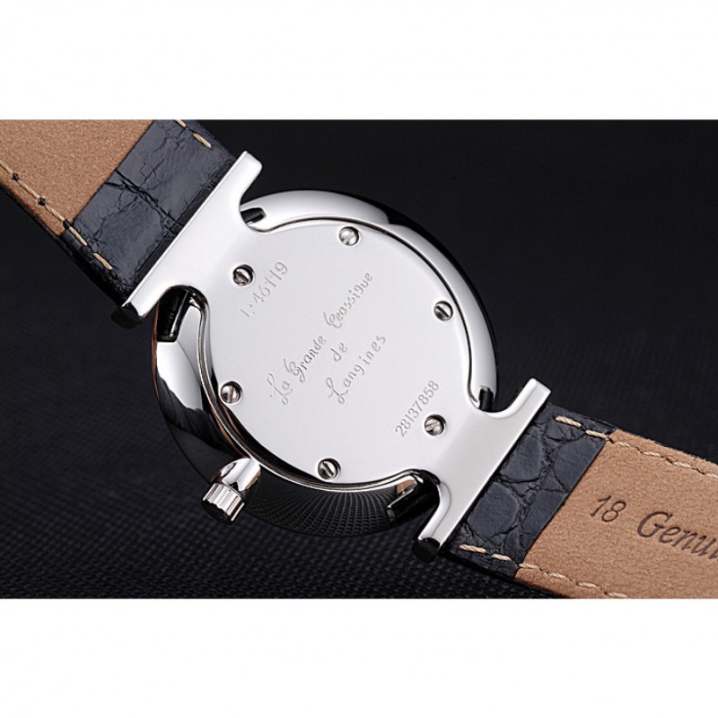 Longines La Grande Classique White Dial Black Leather Band Homme 622127-8