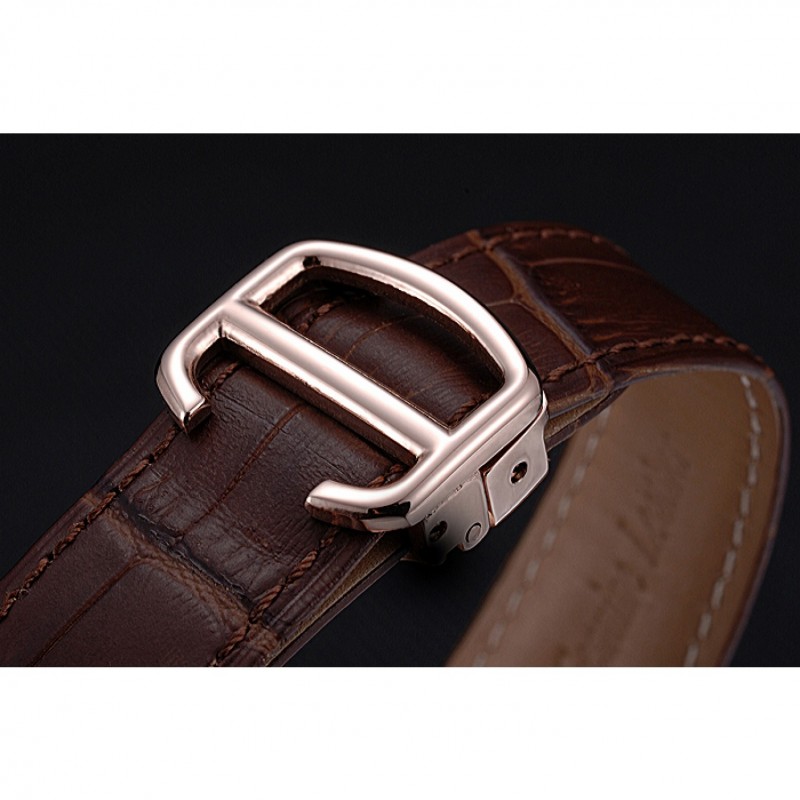 SS Replica Watches Swiss Cartier Ballon Bleu Brown Leather Bracelet 622064-5