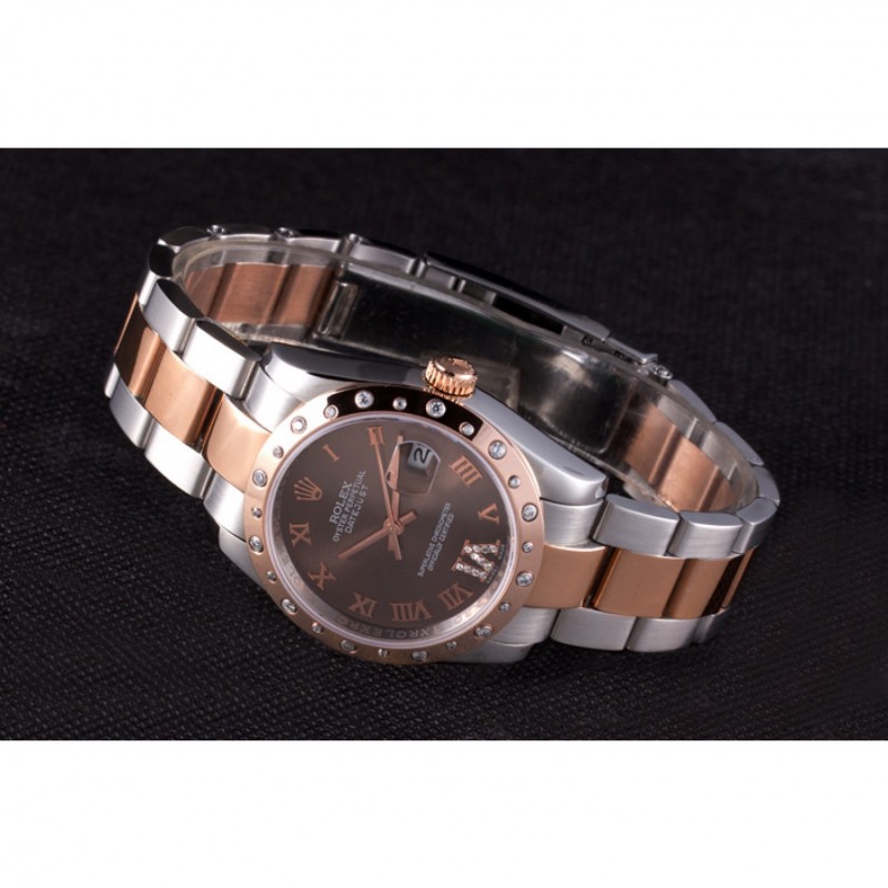 Rolex Datejust Diamond Bezel Brown Dial 7465-3