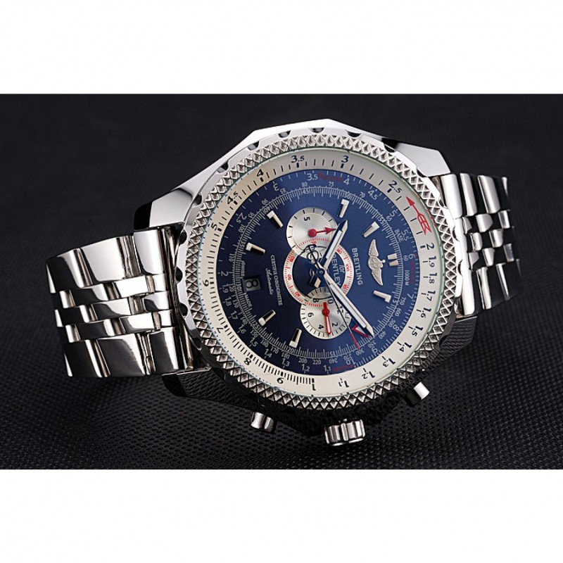 High End Replica Watches Breitling Bentley Supersports Blue Dial Stainless Steel Case And Bracelet 622221-4