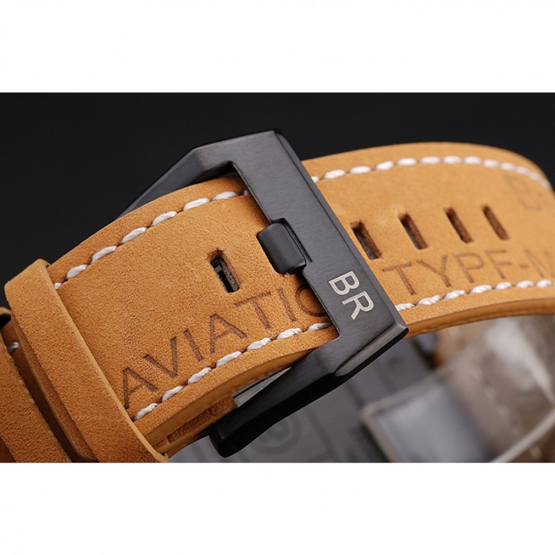 Bell and Ross BR 01-92 Black Dial Black Case Brown Leather Strap-7