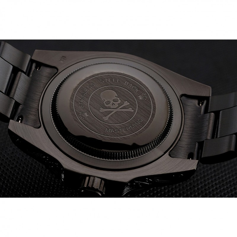Swiss Rolex Submariner Skull Limited Edition Blue Dial All Black Case And Bracelet 1454084-7