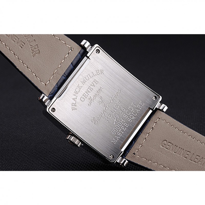 High Quality Replica Watches Franck Muller Master Square Color Dreams Diamonds Dial Diamonds Case Blue Leather Strap 622359-6