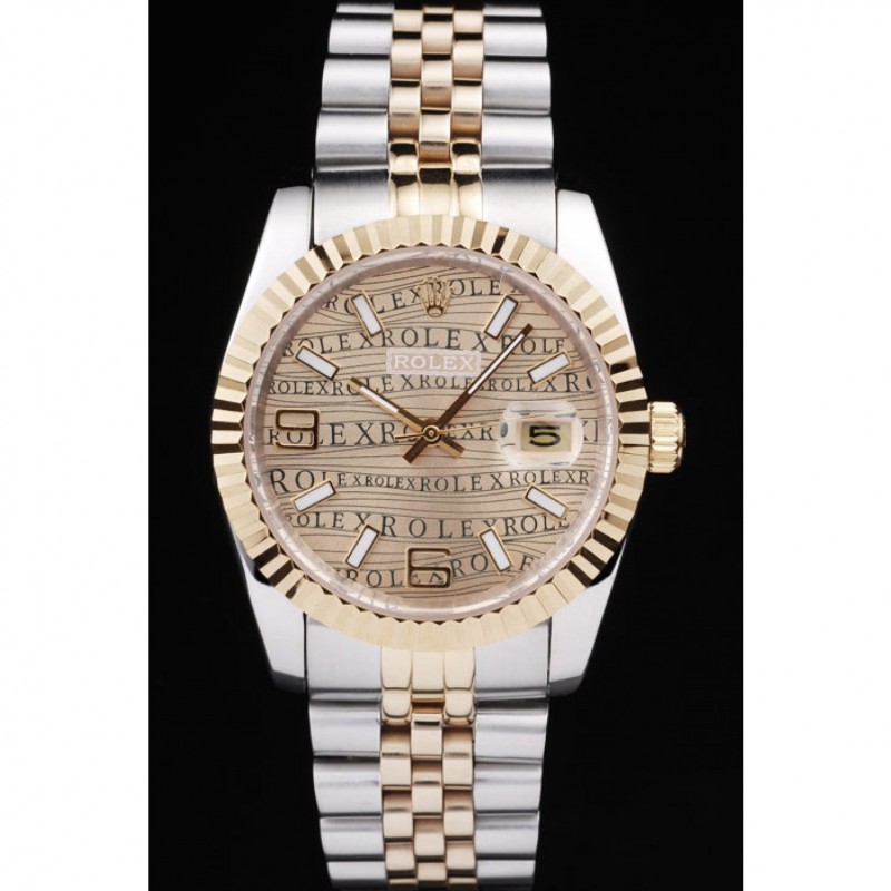 Rolex DateJust Two Tone Stainless Steel 18k Gold PlatedGold Dial-1
