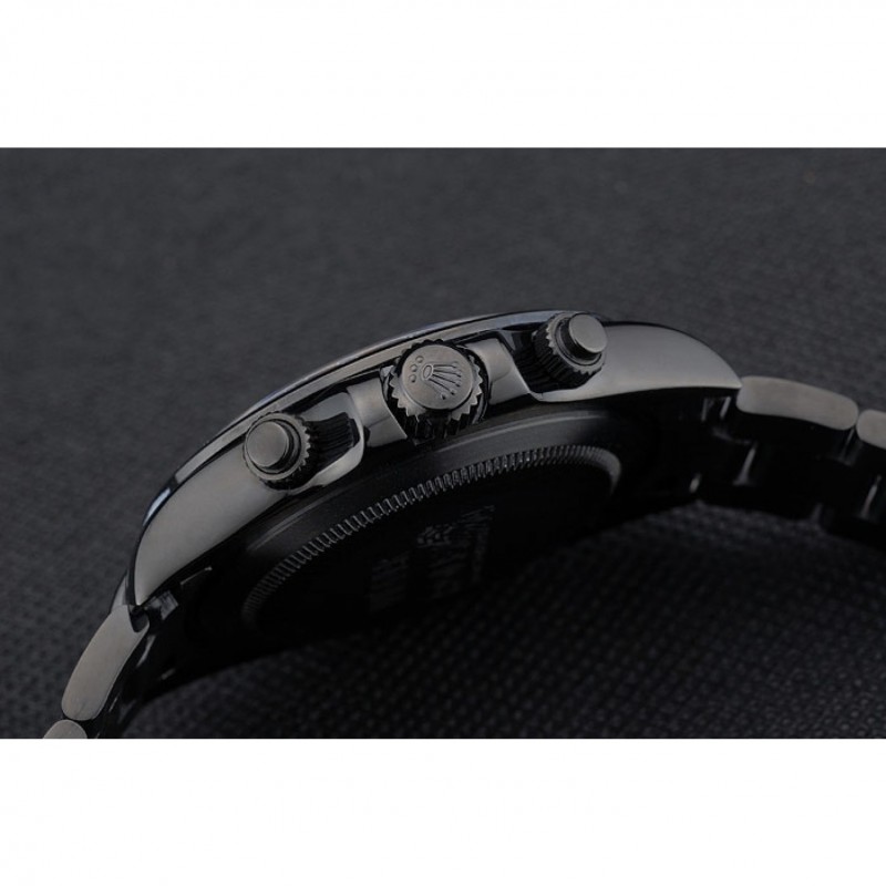 Luxury Replica Watches Rolex Daytona Black Ion Plated Tachymeter Black Stainless Steel Strap Green Dial 80246-8