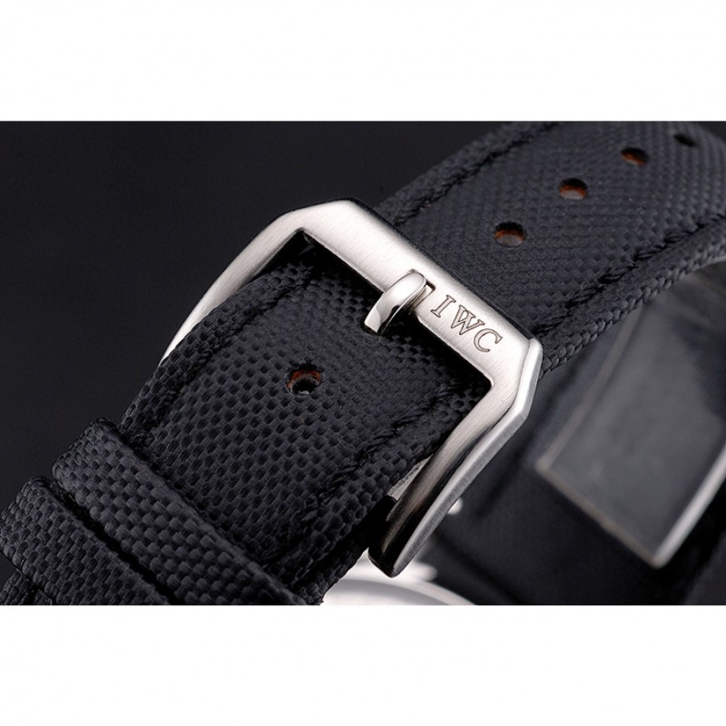 IWC Pilot Tourbillon Black Dial Stainless Steel Case Black Textile Strap-5