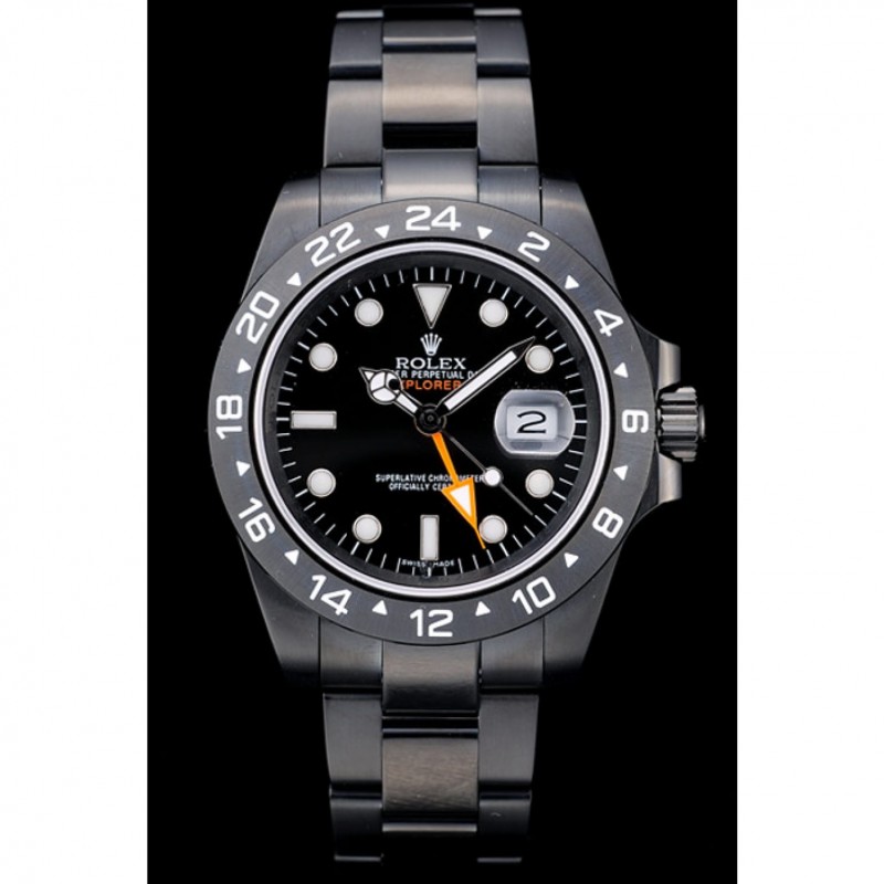 AAA Replica Watches Rolex Explorer Black Ceramic Bezel Black Dial Watch 2385-1