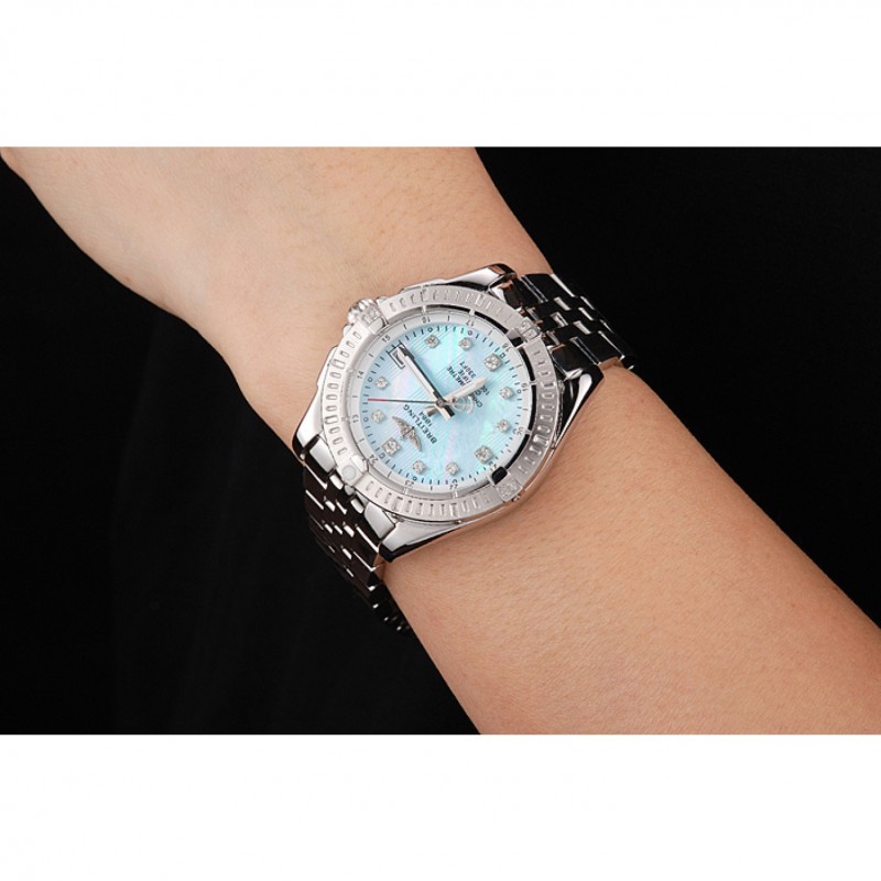 Breitling Colt Lady Light Blue Dial Diamond Hour Marks Stainless Steel Case And Bracelet-8
