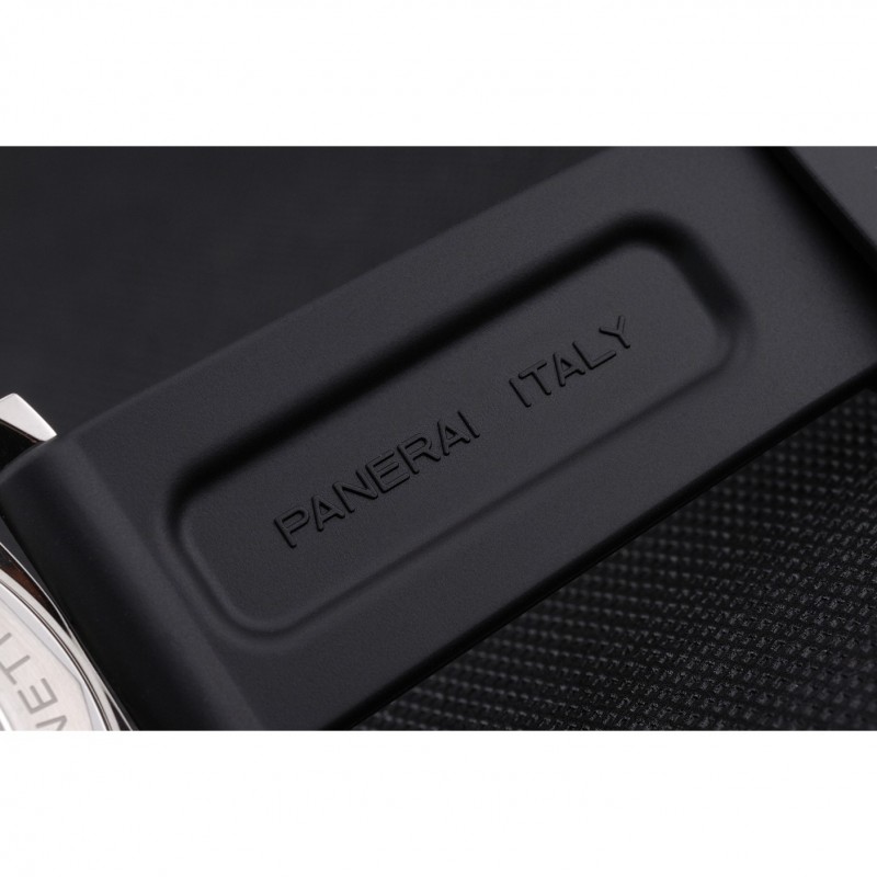 Panerai Luminor Brushed Stainless Steel Case Black Dial Black Rubber Strap 98165-6