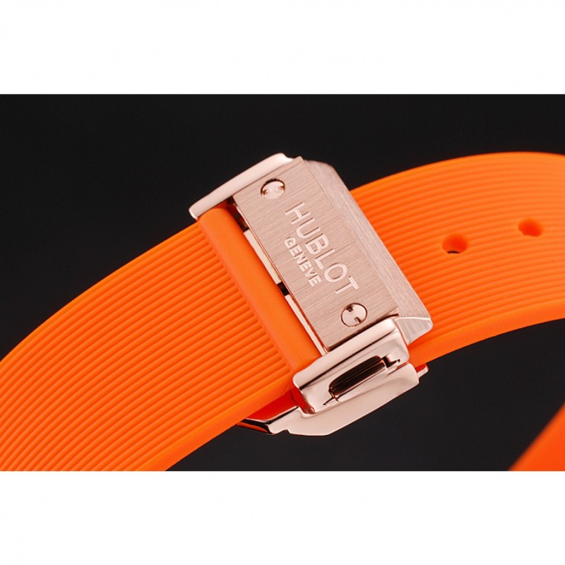 Hublot Big Bang Tutti Frutti Orange Strap Gold Dial-5