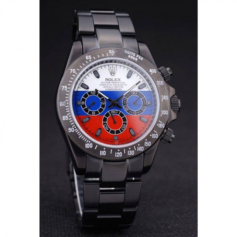 Rolex Cosmograph Daytona Black Bracelet Russian Flag Dial 7472-2