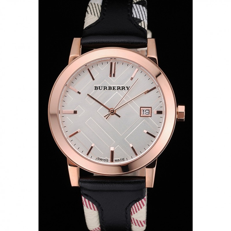 Burberry The City Classic Silver Dial Black Bracelet 622565-1