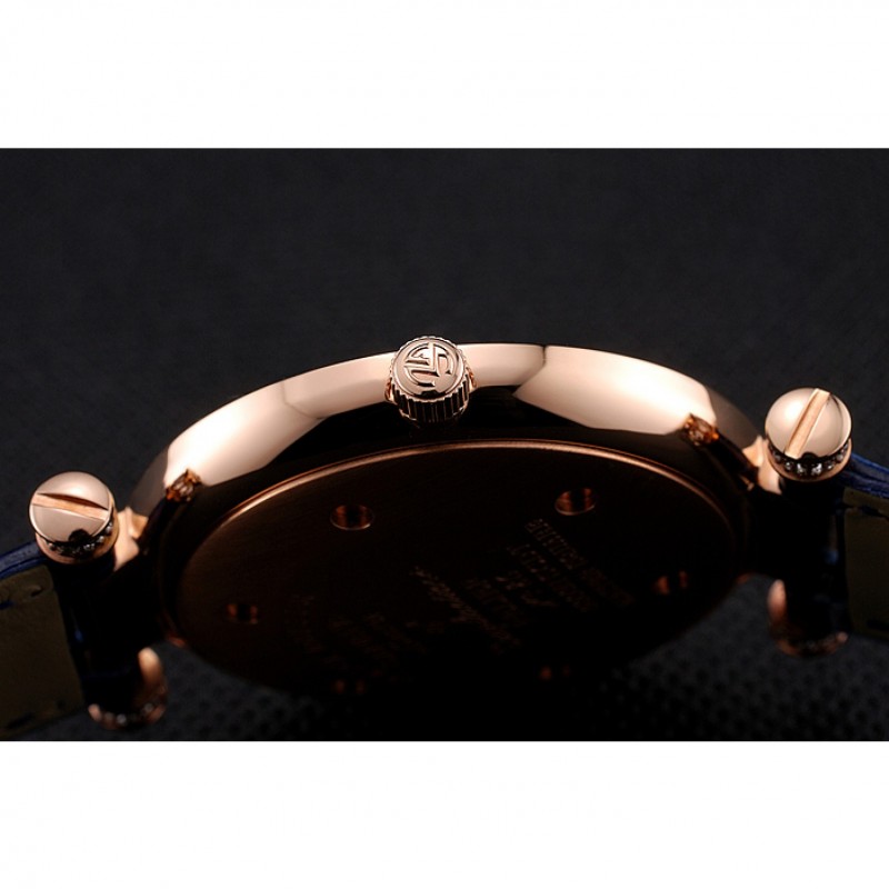 Franck Muller Double Mistery 4 Saisons White Dial Rose Gold Case Blue Leather Strap-8