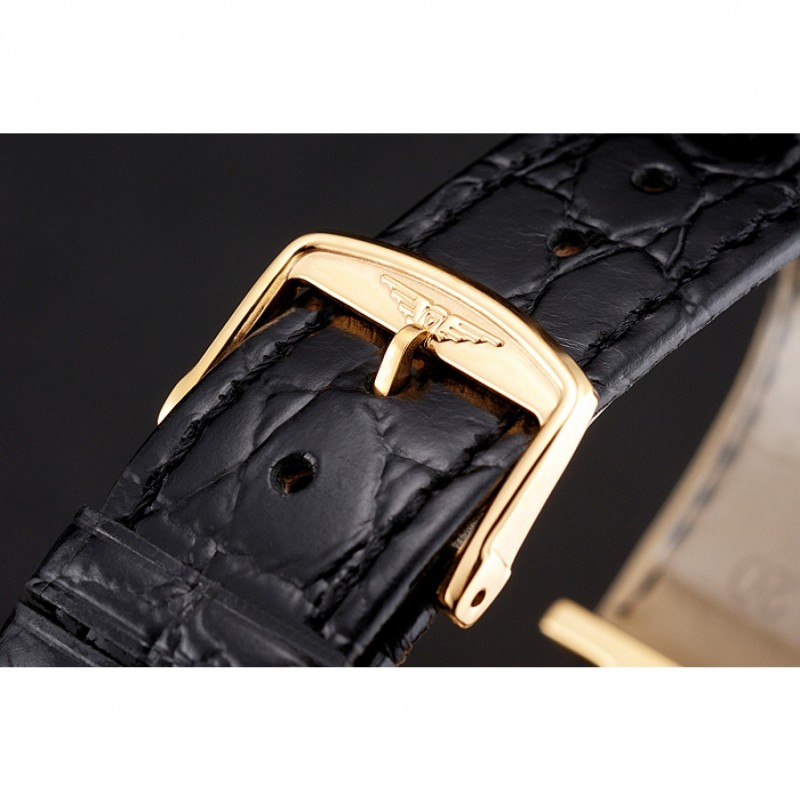 AAA Swiss Longines Grande Classique Gold Dial Gold Case Black Leather Strap-5