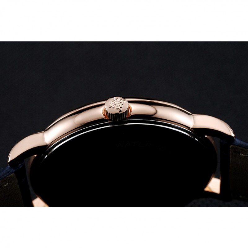 Patek Philippe Calatrava White Dial Blue Roman Numerals Gold Case Blue Leather Bracelet 1454056-8
