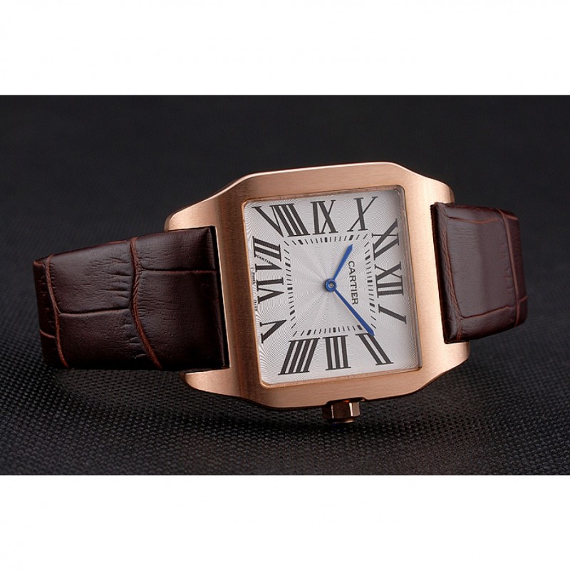 Cartier Santos 100 Diamond Rose Gold Bezel 621932-3