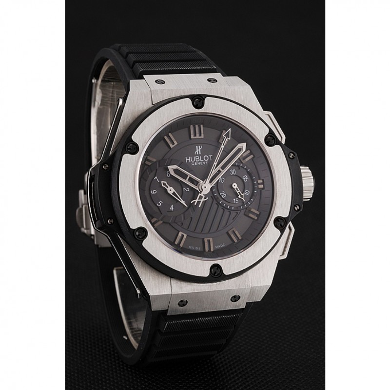 Swiss Hublot King Power Stainless Steel with Rubber Band shb11 621404-2
