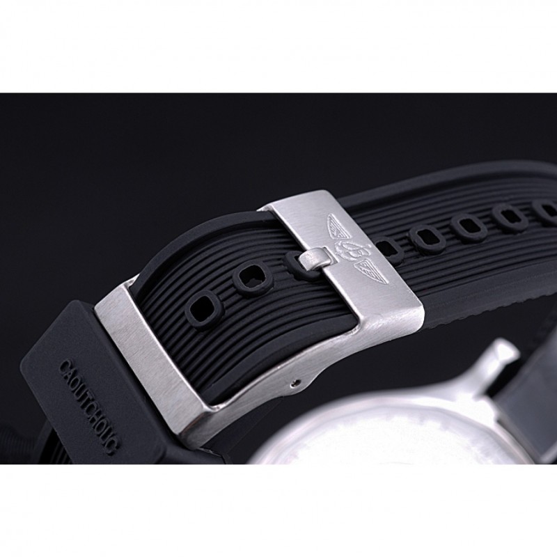 Best Replica Watches Breitling Chronomat Evolution Black Dial Black Rubber Bracelet 622516-5