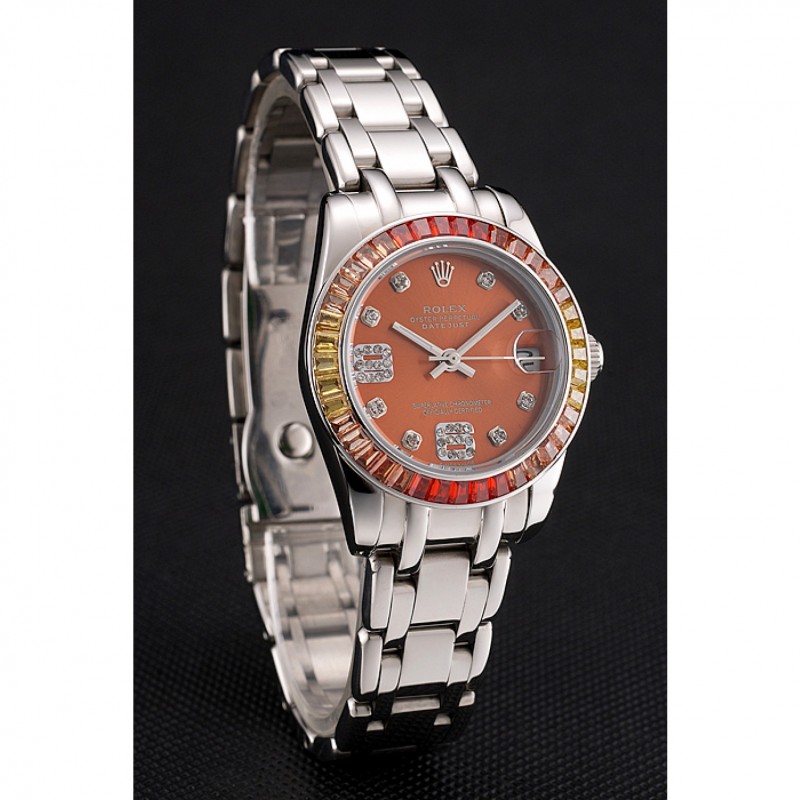 Rolex Datejust Pearlmaster 39 Cognac Dial Stainless Steel Case And Bracelet-2