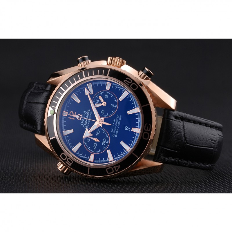 Omega Seamaster Planet Ocean Chronograph Ceragold Black Dial 622391-4