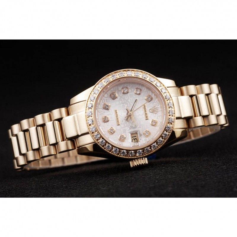 Rolex Datejust 18k Yellow Gold Plated Stainless Steel Diamond Plated 98076-2