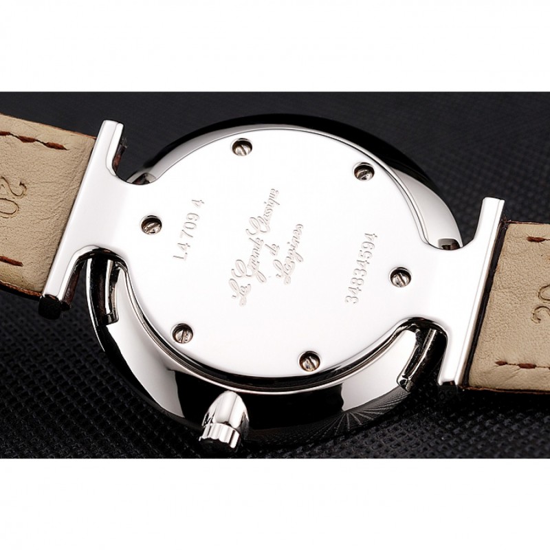 Swiss Longines Grande Classique White Dial Roman Numerals Stainless Steel Case Brown Leather Strap-7