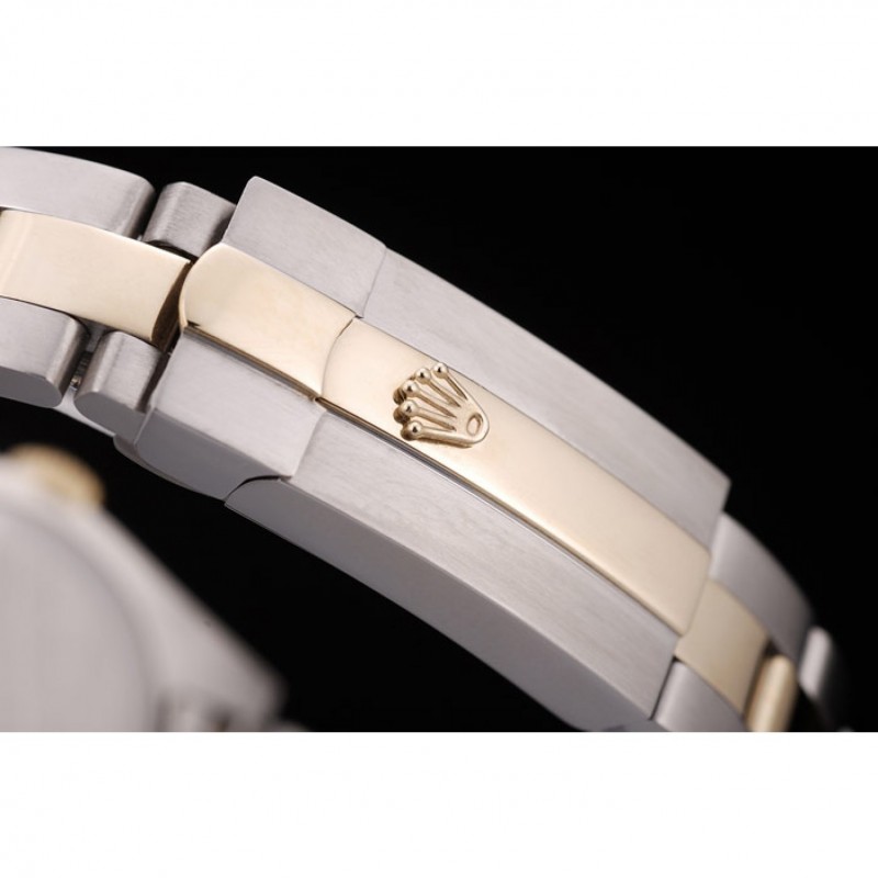 Rolex DateJust Brushed Stainless Steel Case White Dial Diamond Plated-4