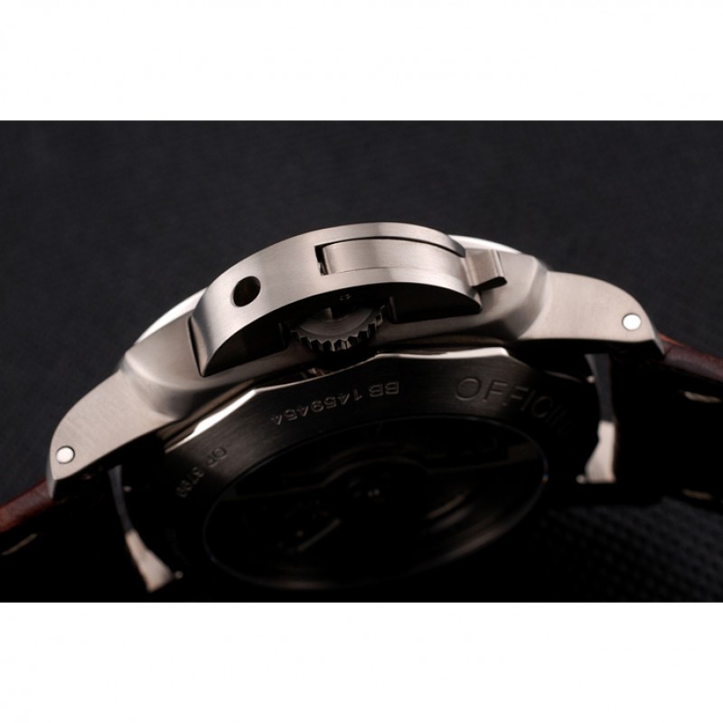 Luxury Swiss Panerai Luminor Marina 1950 3 Days Brown Dial Stainless Steel Case Brown Leather Strap-8