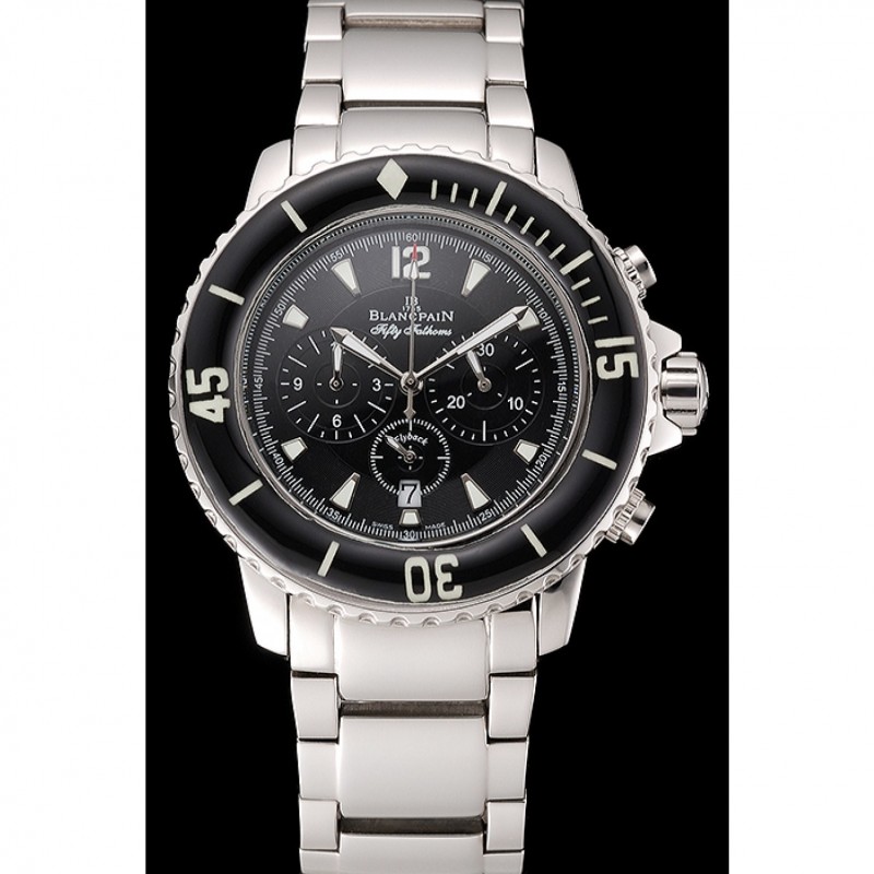 Blancpain Fifty Fathoms Flyback Chronograph Black Dial Stainless Steel Case And Bracelet 1453771-1