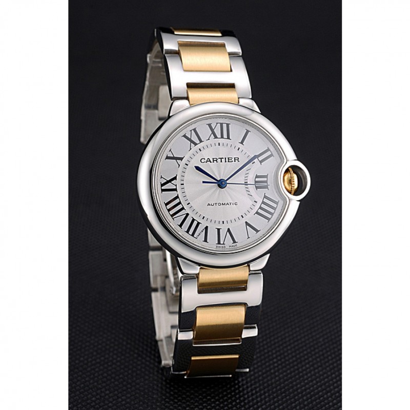 Swiss Cartier Ballon Bleu 36mm Silver Dial Stainless Steel Case Two Tone Gold Bracelet 622878-2