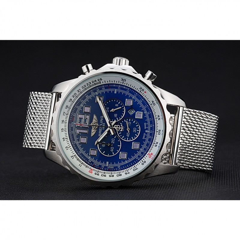 High Quality Breitling Navitimer Stainless Steel Strap Blue Dial-4