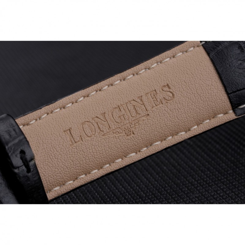 Longines Master Collection Black Leather Strap Black Dial 80224-7