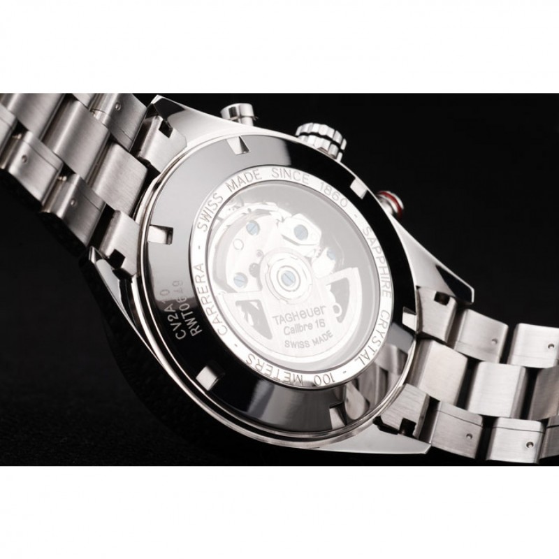 High End Replica Watches Tag Heuer Swiss Carrera Tachymeter Bezel Stainless Steel Checkered Brown Dial-7